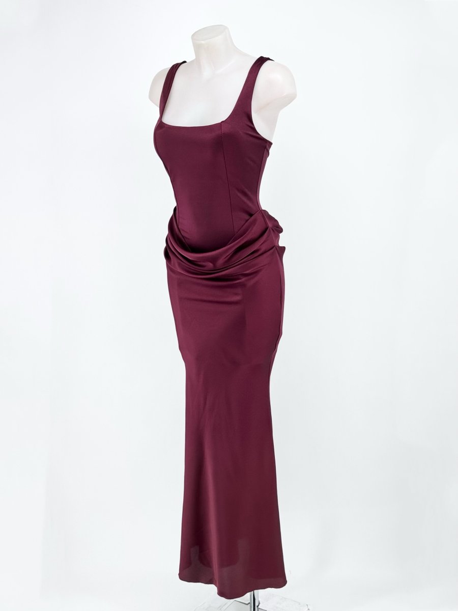 Vestido Falda Seda Cintura Cascada - Imagen 8