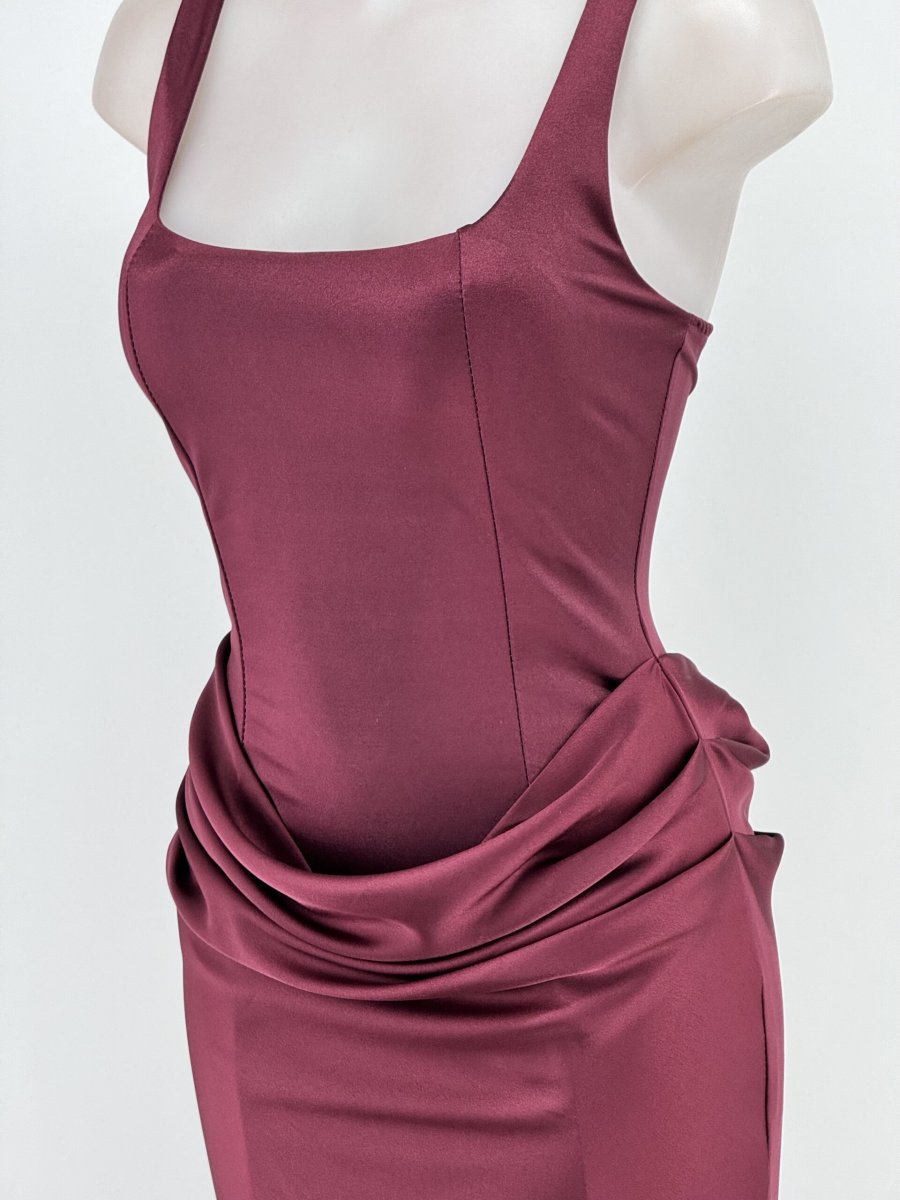 Vestido Falda Seda Cintura Cascada - Imagen 6