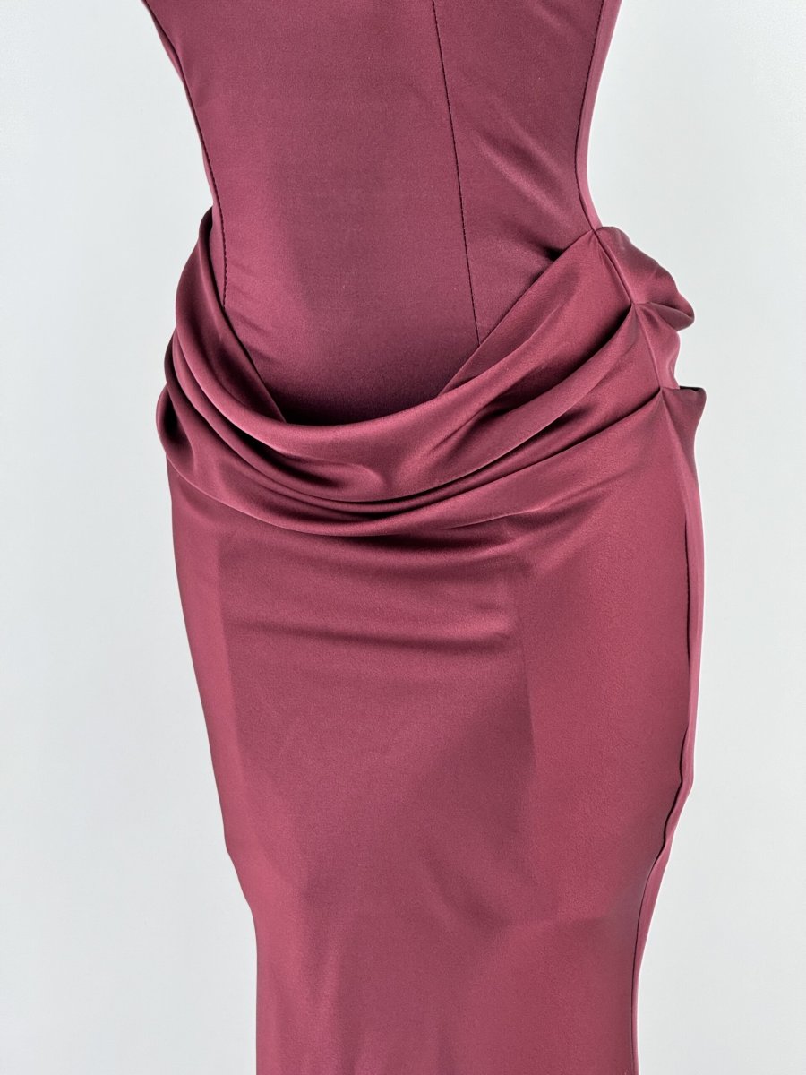 Vestido Falda Seda Cintura Cascada - Imagen 5