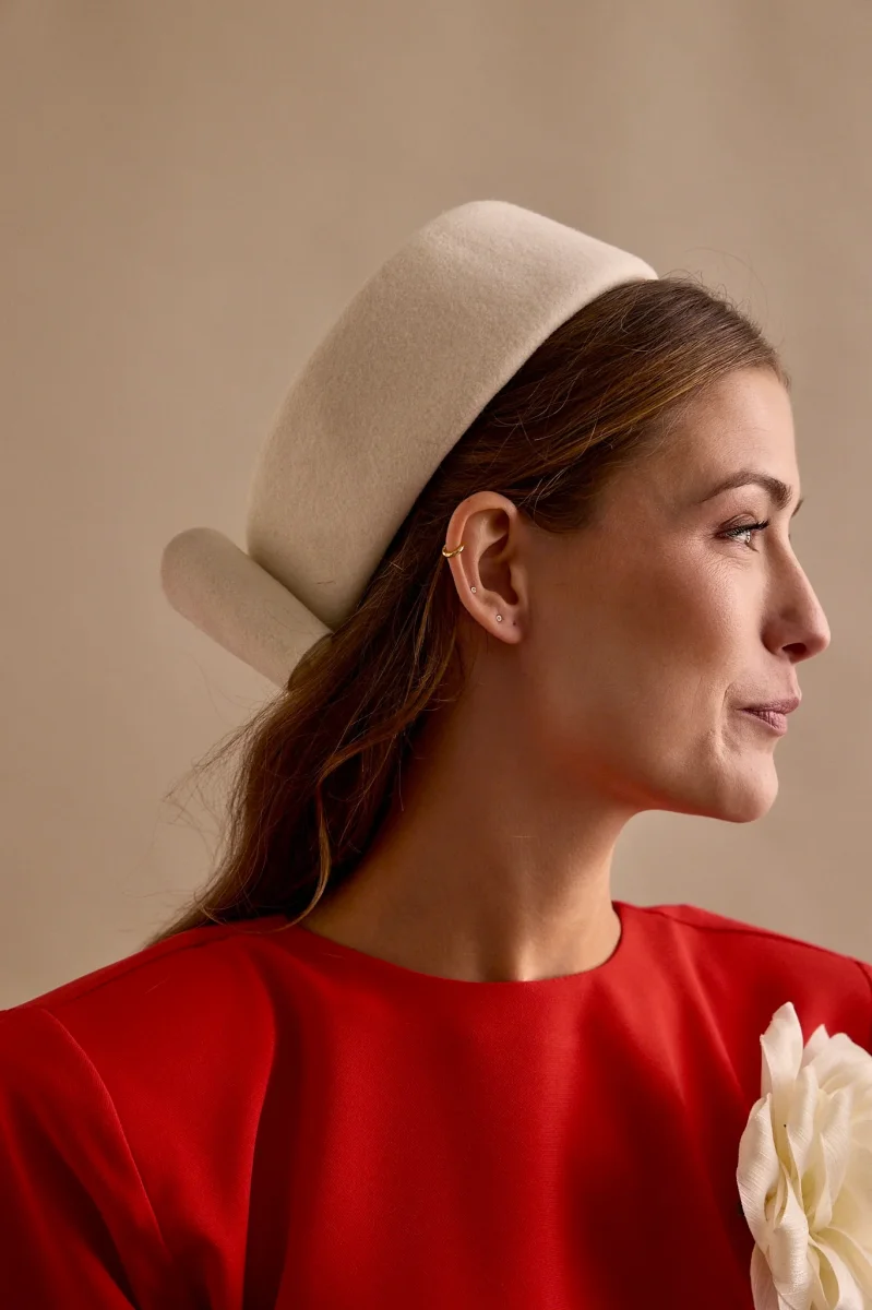 Tocado Casquete Olga blanco - Imagen 3