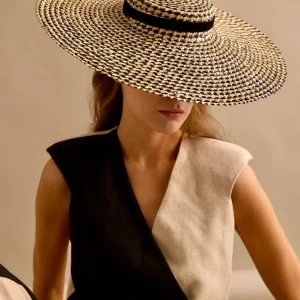 Canotier Estribo negro y camel