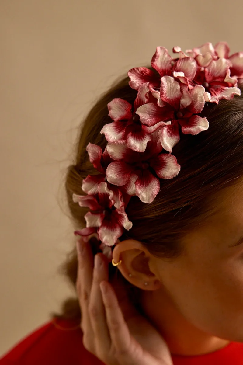 Diadema Margaza roja y blanca - Imagen 6