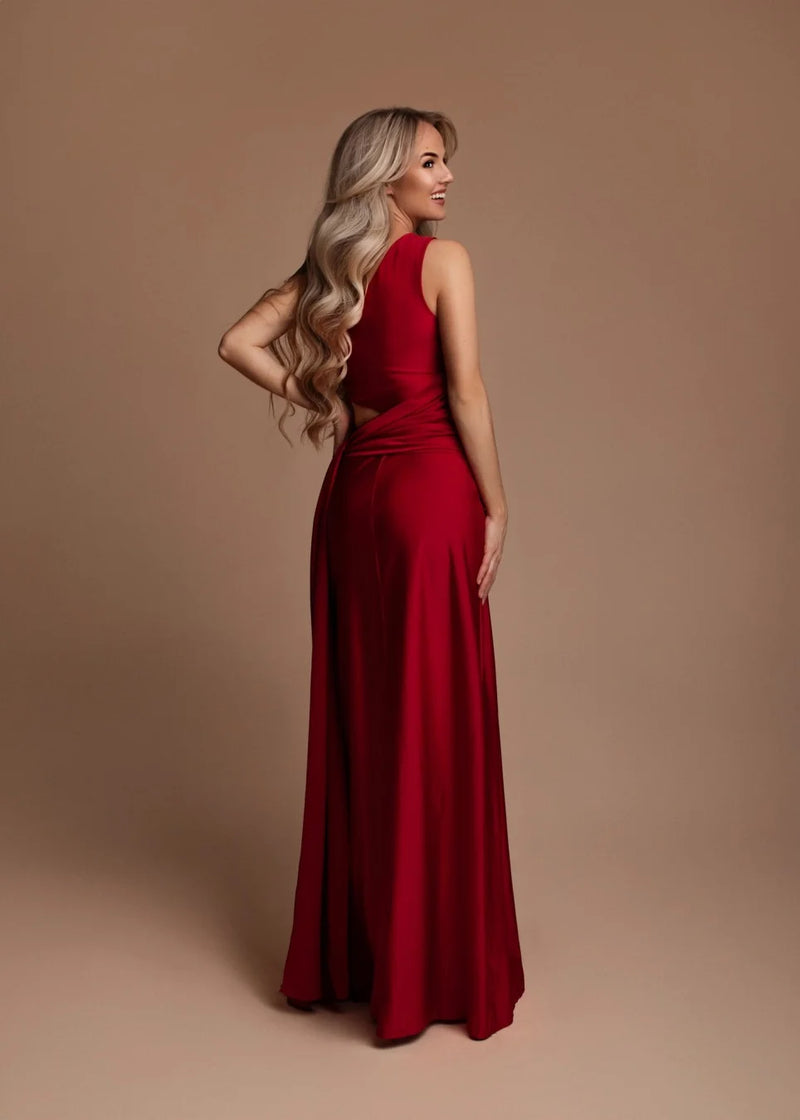 Vestido Asimétrico Abertura Lazada - Imagen 3