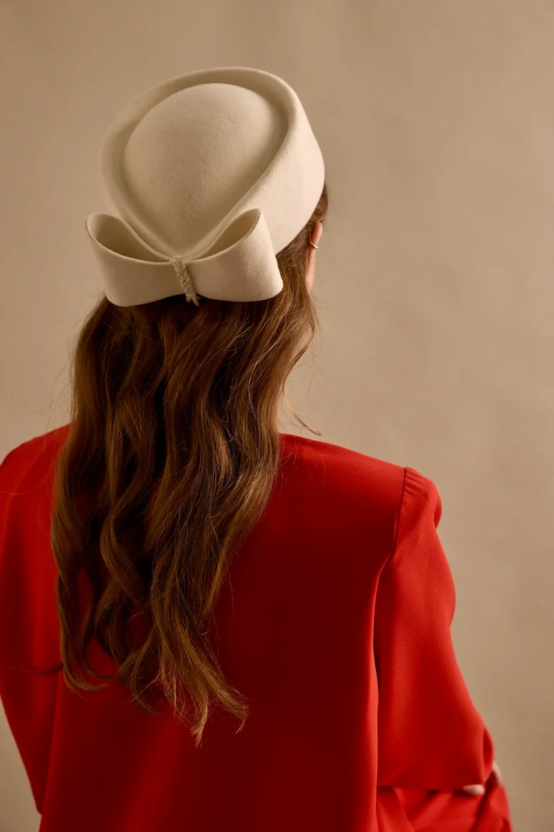 Tocado Casquete Olga blanco - Imagen 5