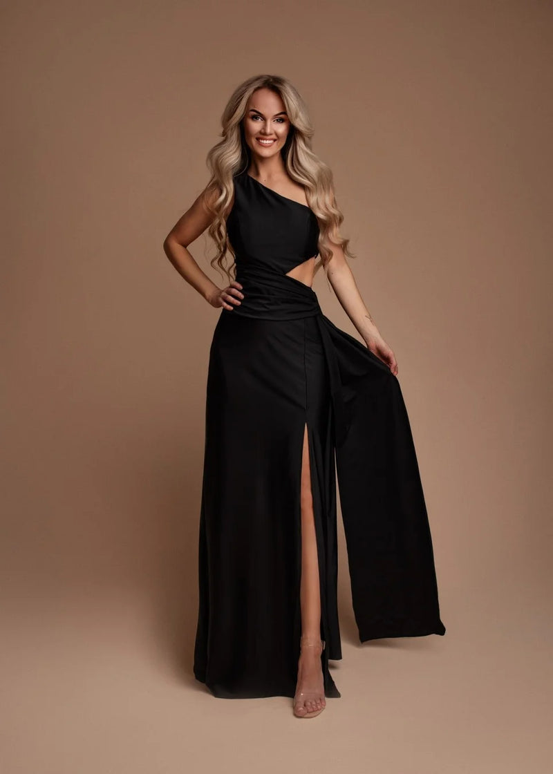 Vestido Asimétrico Abertura Lazada - Imagen 7