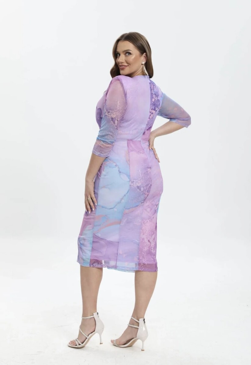 Vestido Estampado Nudo Curvy Midi - Imagen 5