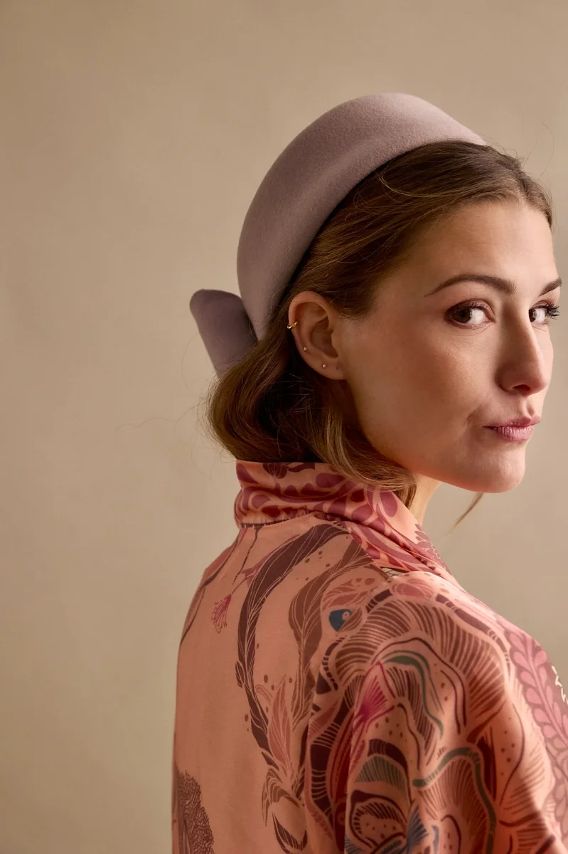 Tocado Casquete Olga Lila - Imagen 3
