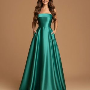 Vestido Palabra Honor Bolsillos