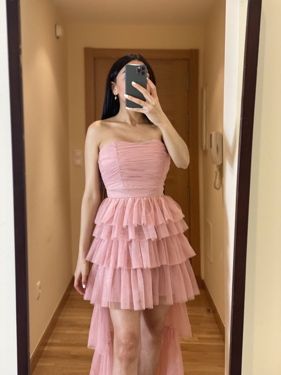 Vestido Tul Volantes Asimétrico - Imagen 3