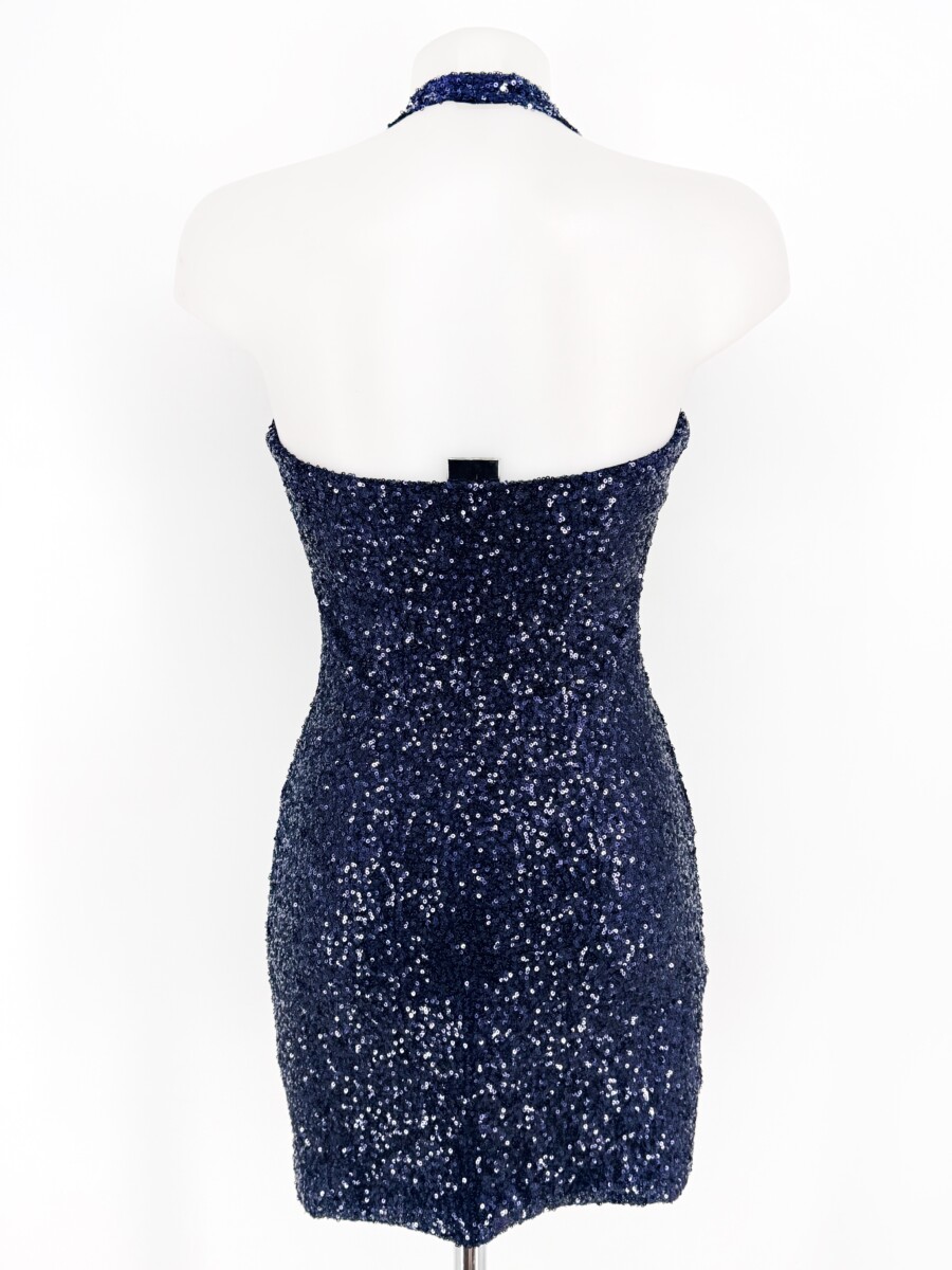 Vestido Lentejuelas Escote Corto - Imagen 5