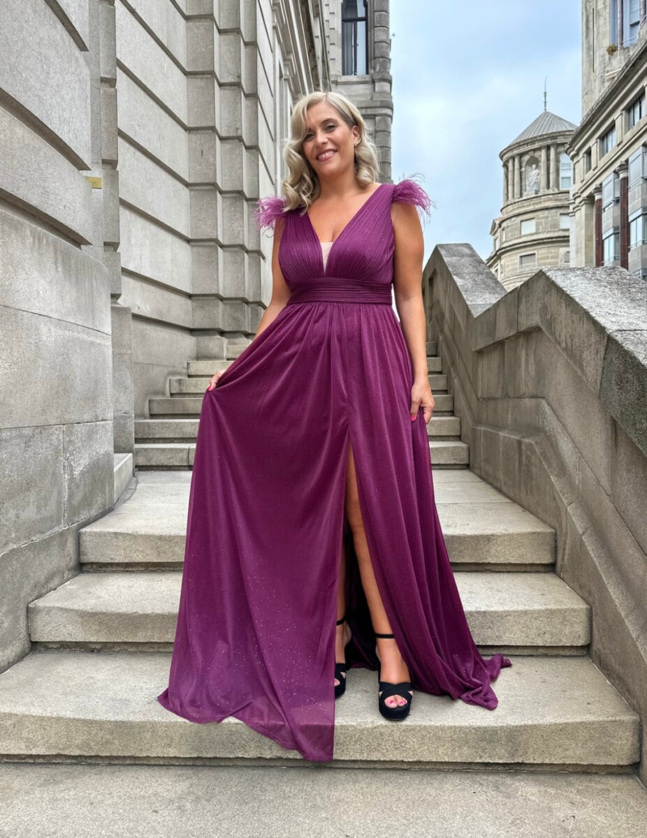 Vestido Plumas Hombros Curvy - Imagen 2