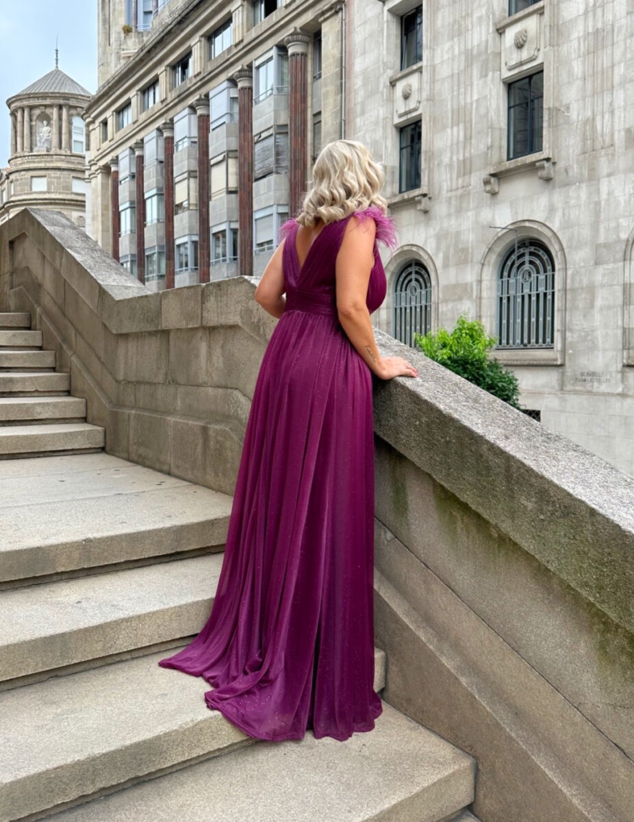 Vestido Plumas Hombros Curvy - Imagen 3