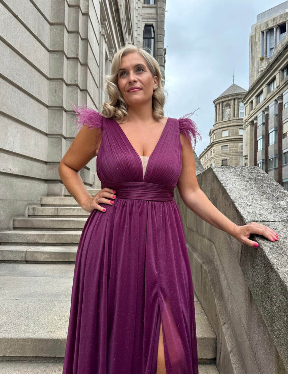 Vestido Plumas Hombros Curvy - Imagen 4