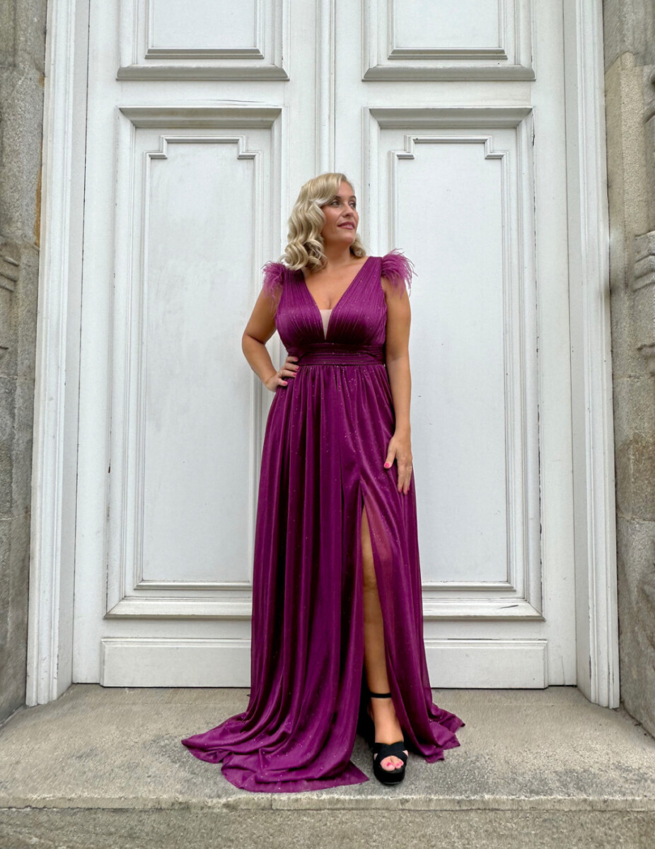 Vestido Plumas Hombros Curvy - Imagen 5