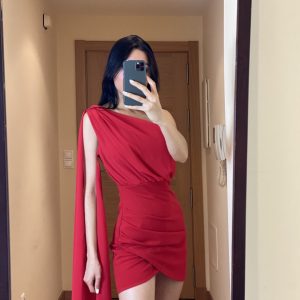 Vestido Corto Manga Gasa