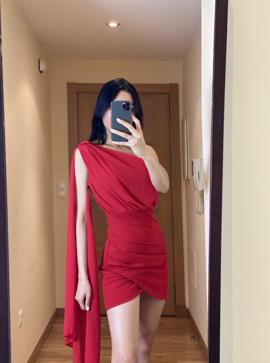 Vestido Corto Manga Gasa - Imagen 2