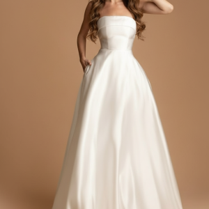 Vestido Novia Palabra Honor Bolsillos