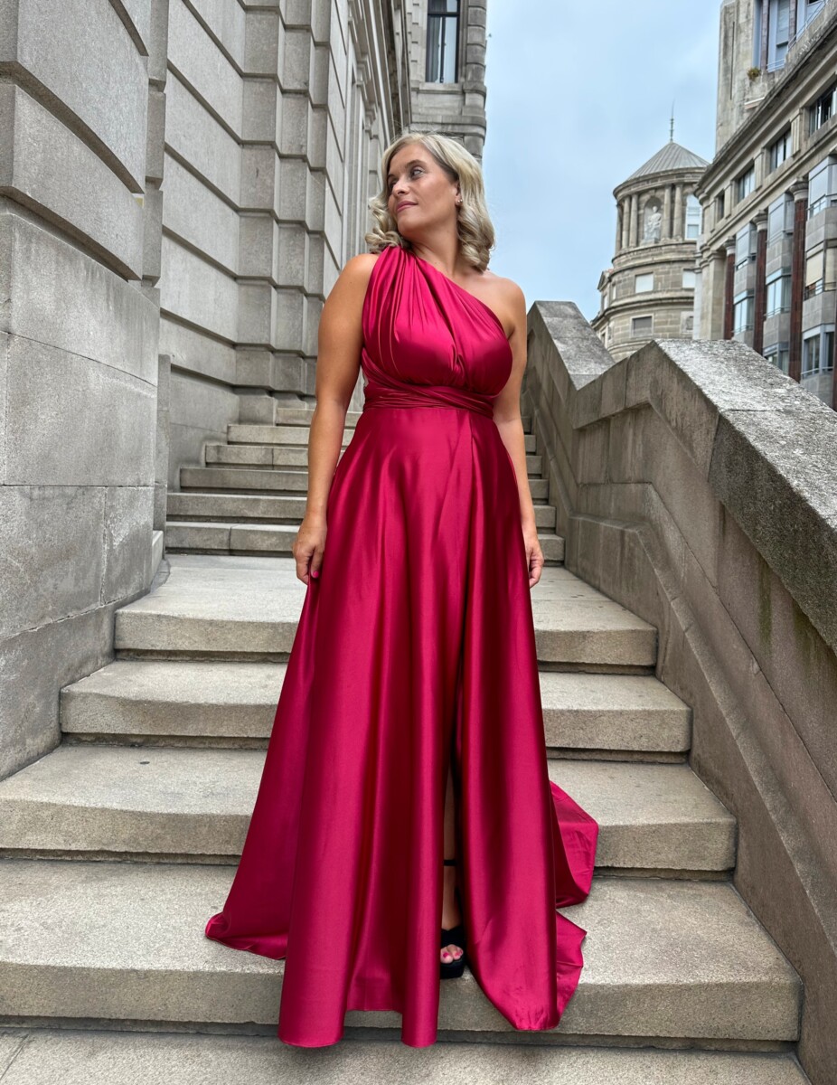 Vestido Multiposición Seda Abertura - Imagen 3