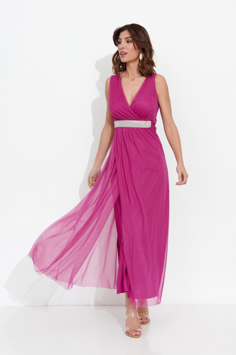 Vestido Tul Basic Cinturón Brillos - Imagen 9