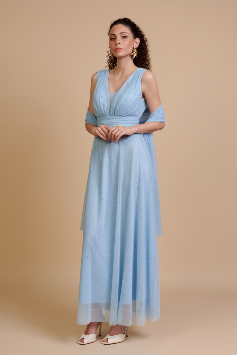 Vestido Tul Brillos Tirantes