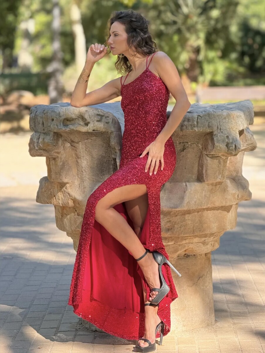 Vestido Lentejuelas Elástico Largo - Imagen 5