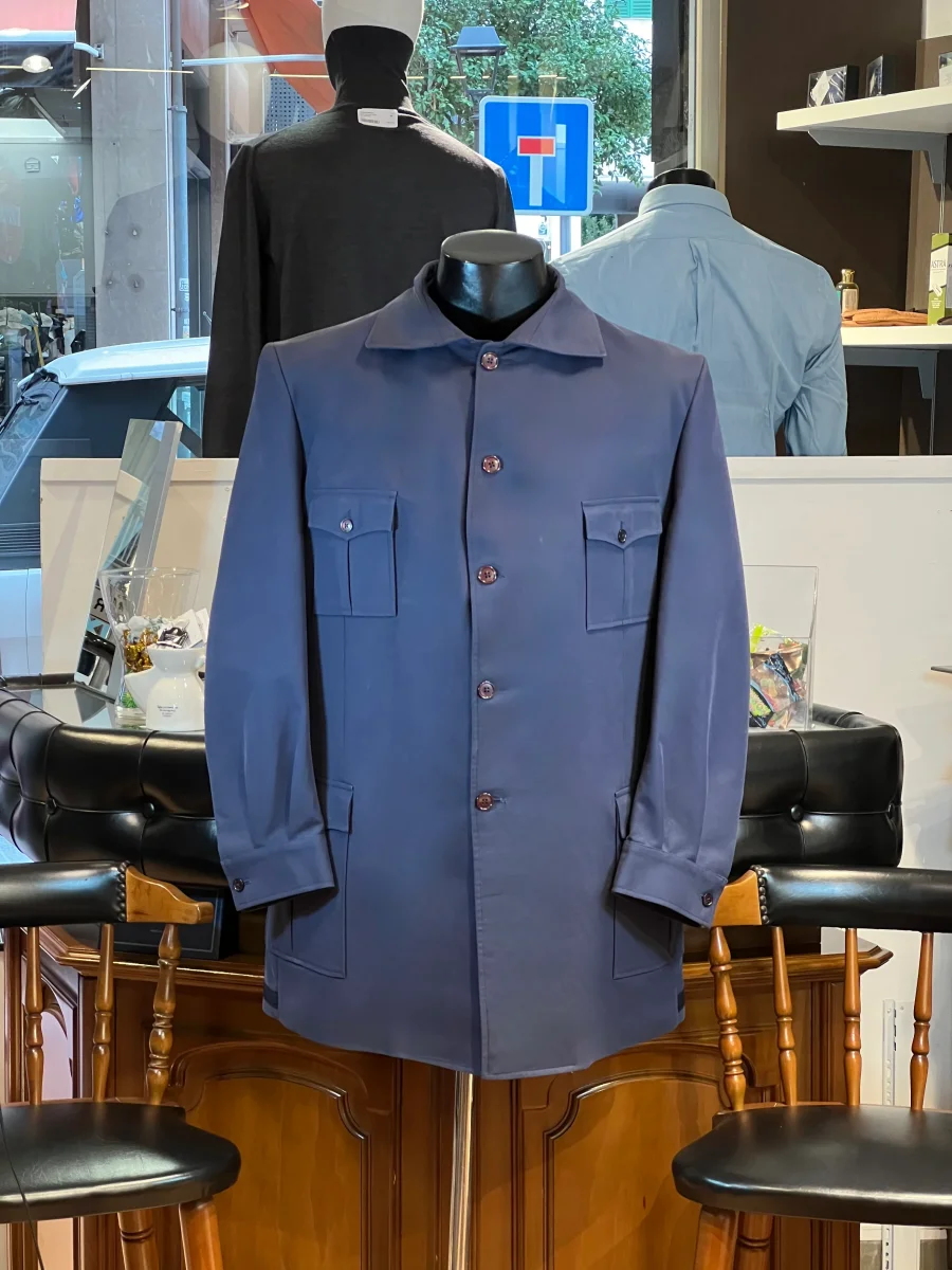 Abrigo azul marino – Algodón italiano 100% - Imagen 2