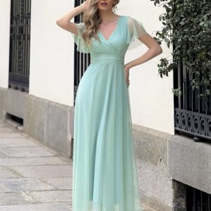 Vestido Tul Basic Mangas