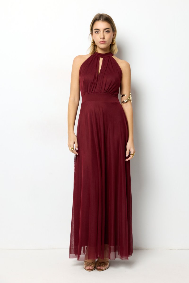 Vestido Tul Halter Largo