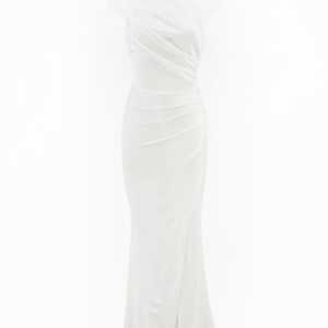 Vestido Seda Halter Drapeado Novia