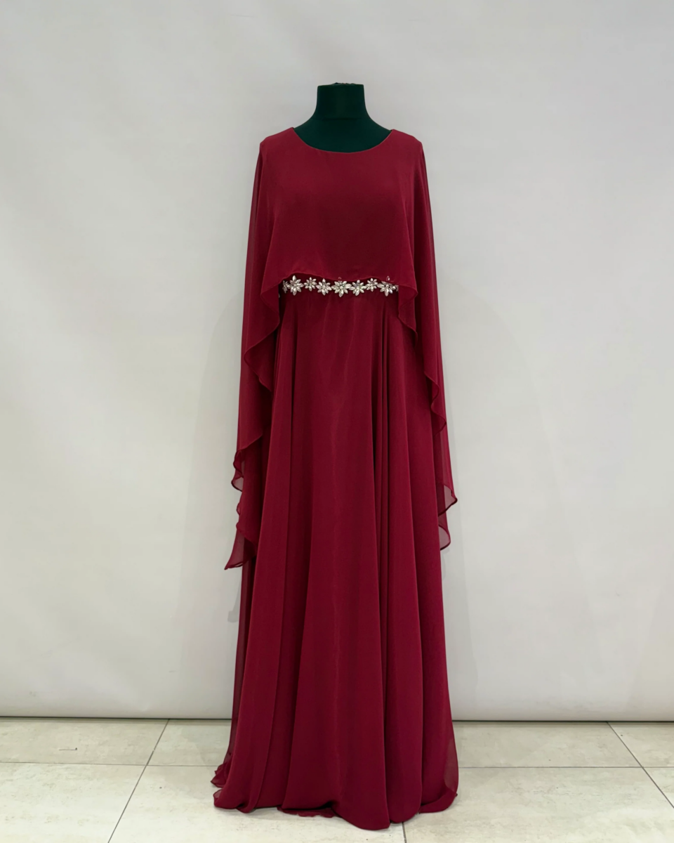 Vestido Capa Larga Aplique Brillos Curvy - Imagen 6