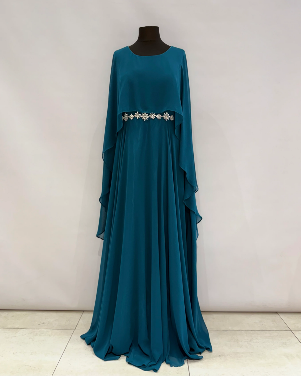 Vestido Capa Larga Aplique Brillos Curvy - Imagen 5