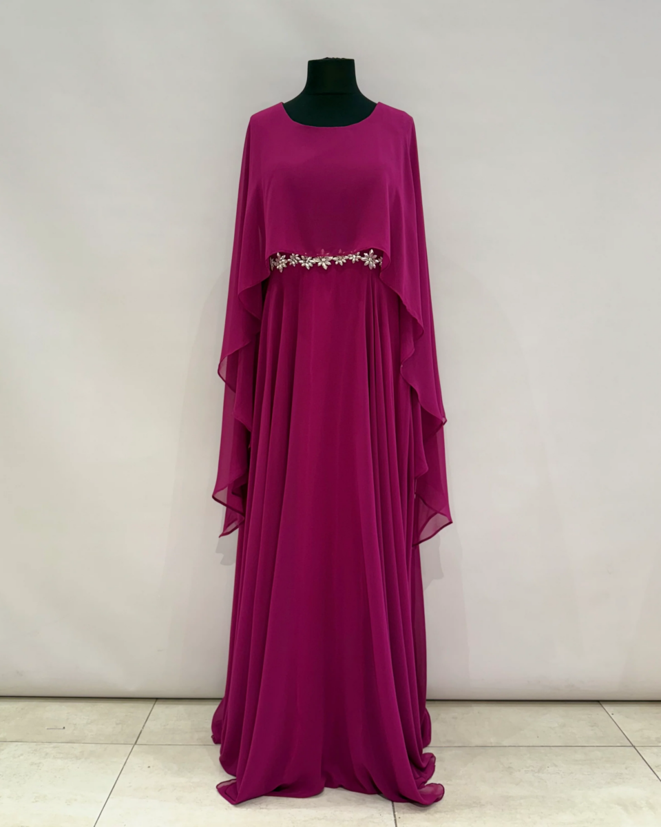 Vestido Capa Larga Aplique Brillos Curvy - Imagen 3