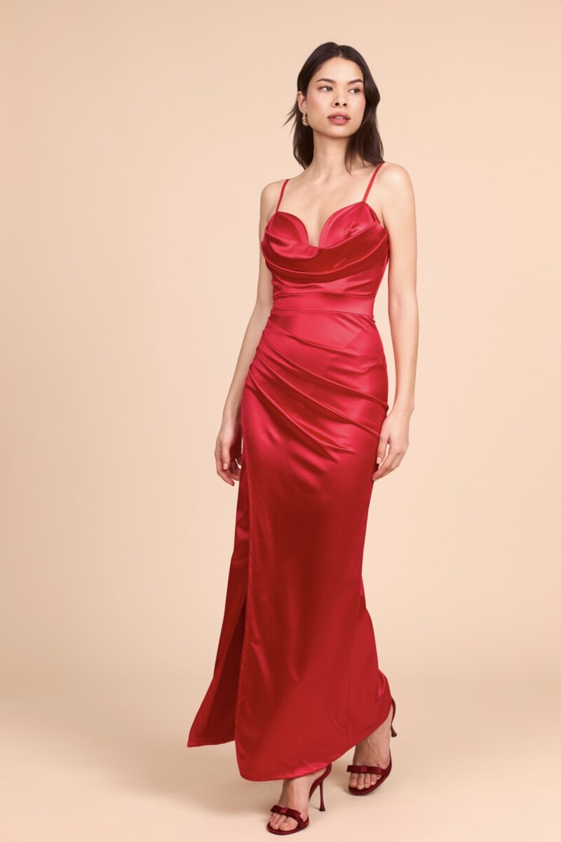 Vestido Seda Cascada Tirantes - Imagen 8