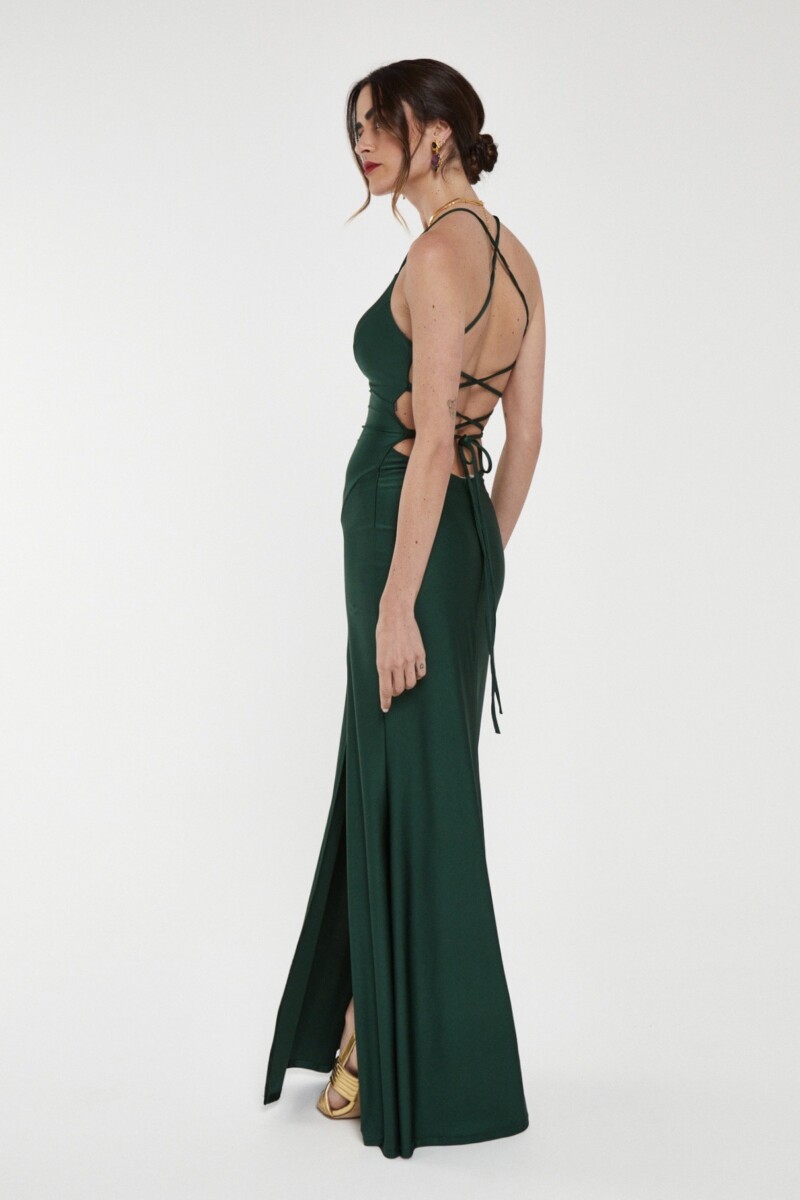 Vestido Seda Espalda Cruzada Escote Triángulo - Imagen 8