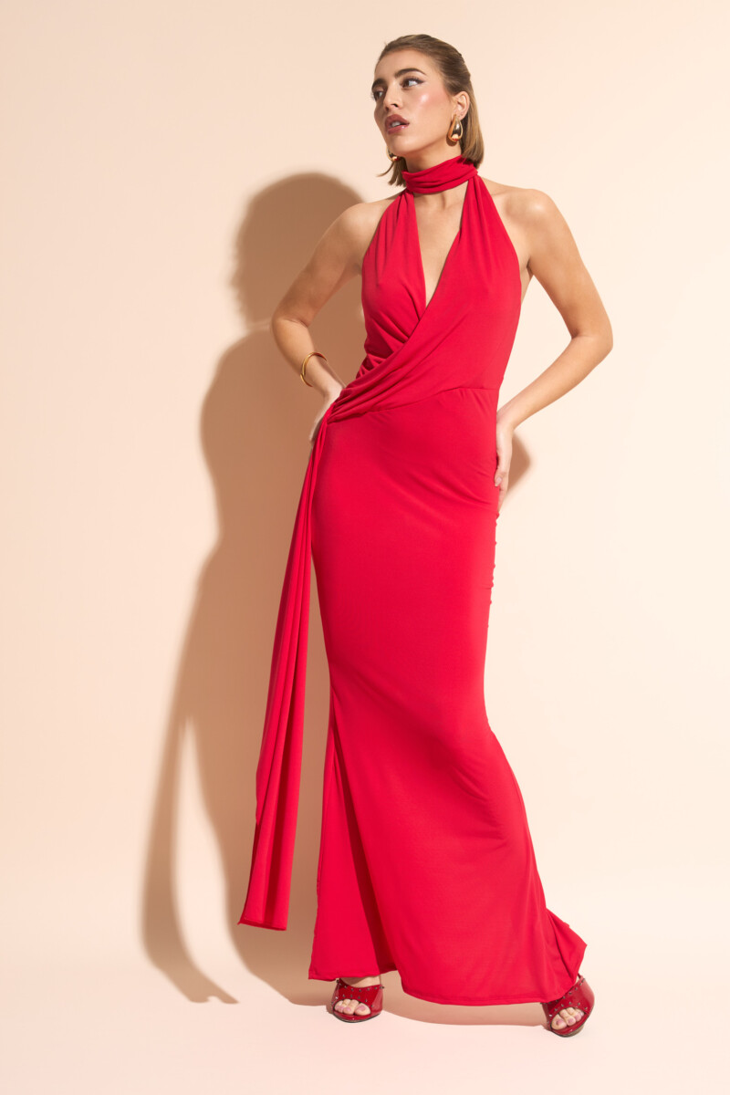 Vestido Escote Cruzado Cuello - Imagen 5