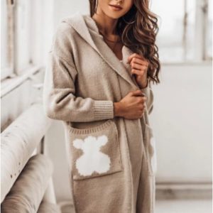 Chaqueta punto mujer estampado oso