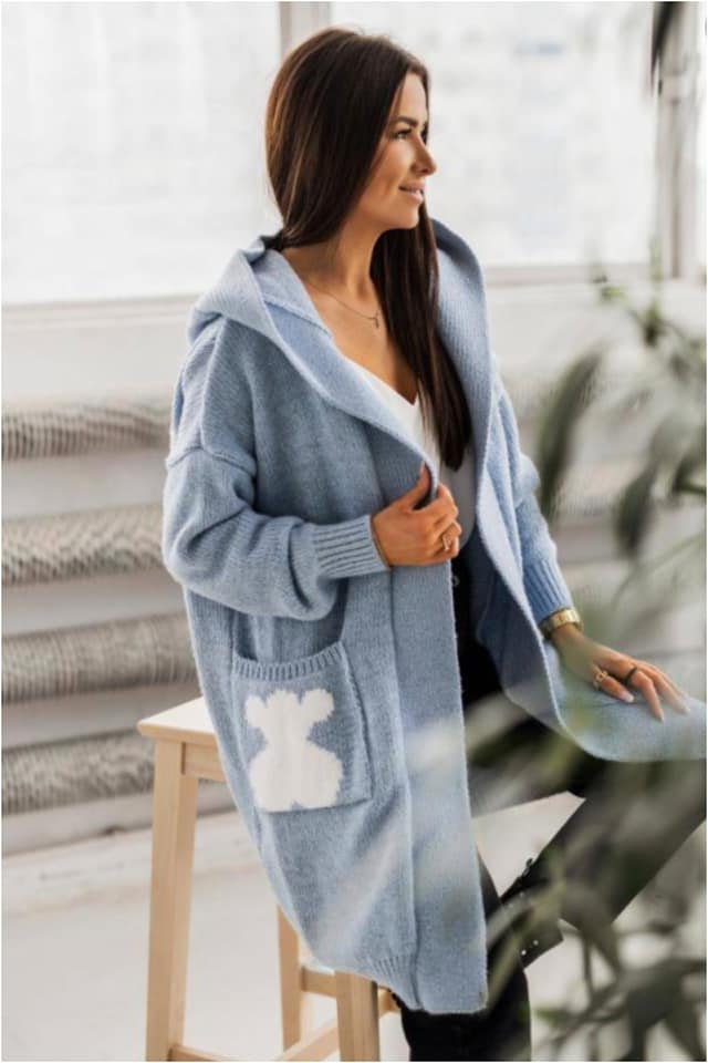 Chaqueta punto mujer estampado oso - Imagen 9