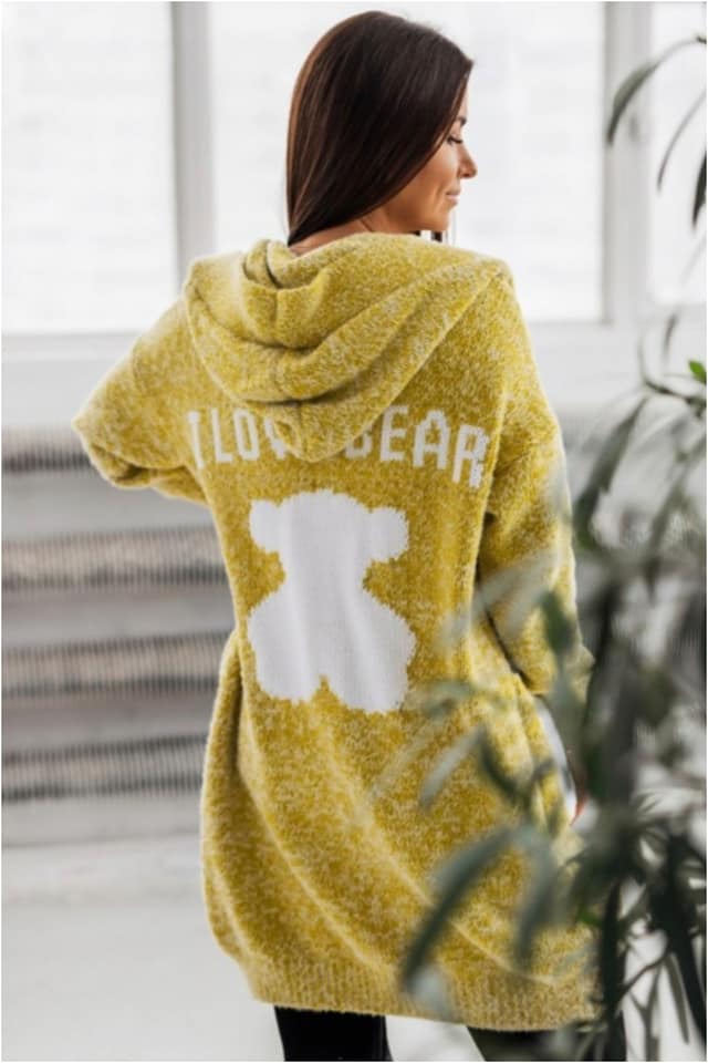 Chaqueta punto mujer estampado oso - Imagen 8
