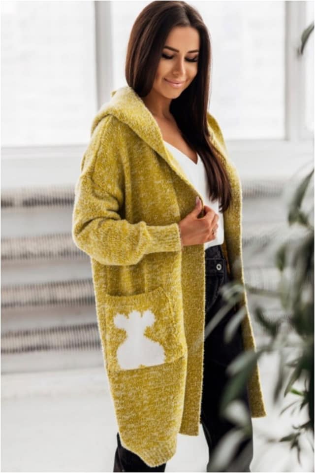 Chaqueta punto mujer estampado oso - Imagen 7