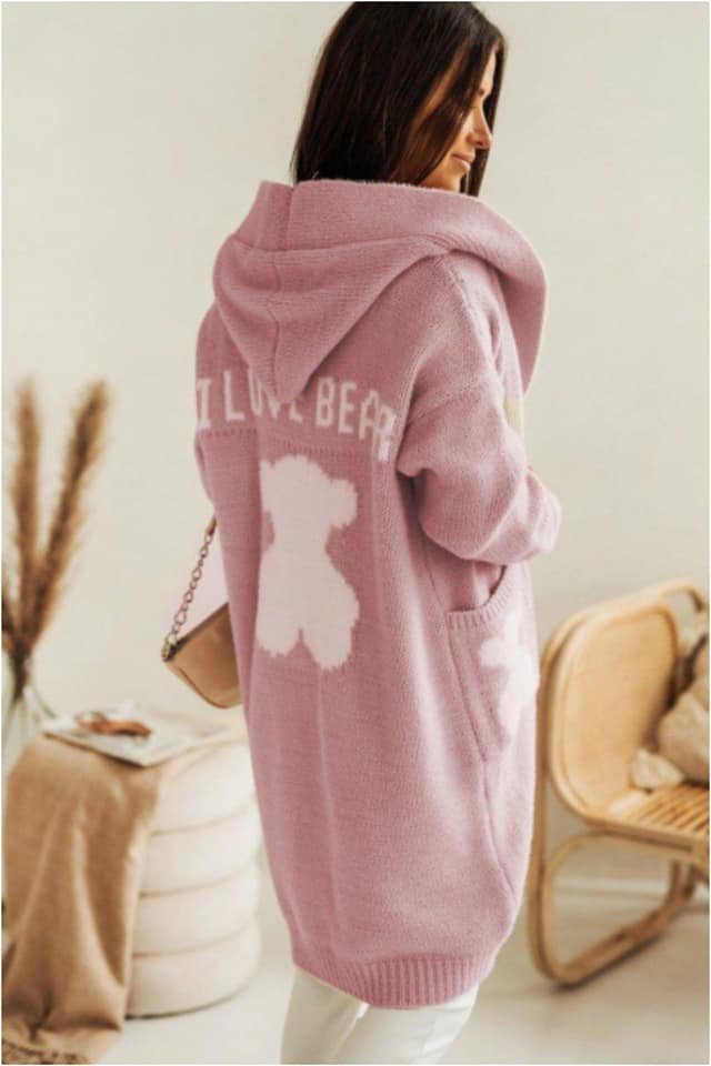 Chaqueta punto mujer estampado oso - Imagen 6