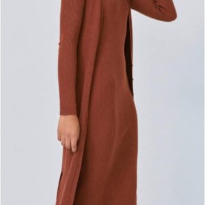 Chaqueta larga mujer de punto suave