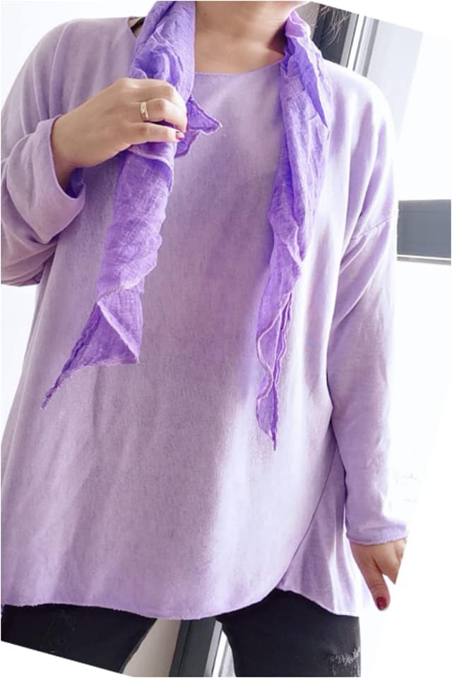 Jersey viscosa mujer con pañuelo talla grande
