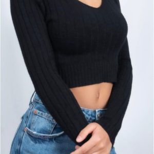 Jersey corto mujer efecto canalé