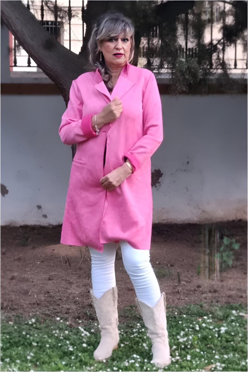 Chaqueta levita mujer rosa - Imagen 3