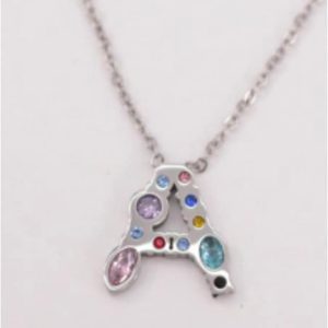 COLLAR MUJER ACERO PLATEADO CON LETRA A