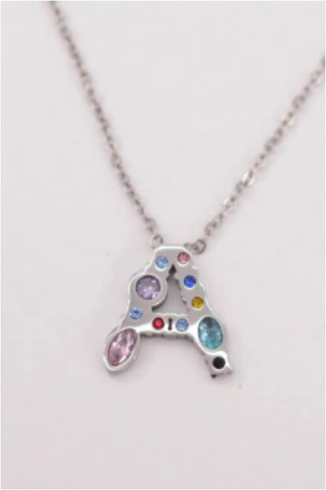 COLLAR MUJER ACERO PLATEADO CON LETRA A - Imagen 2