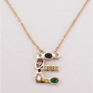 COLLAR MUJER ACERO DORADO CON LETRA E