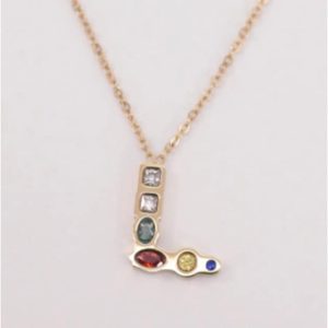 COLLAR MUJER ACERO DORADO CON LETRA L