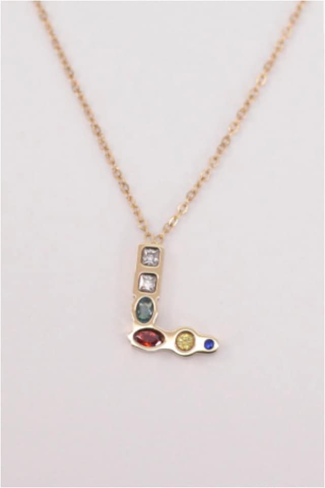 COLLAR MUJER ACERO DORADO CON LETRA L