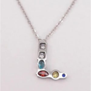 COLLAR MUJER ACERO PLATEADO CON LETRA L